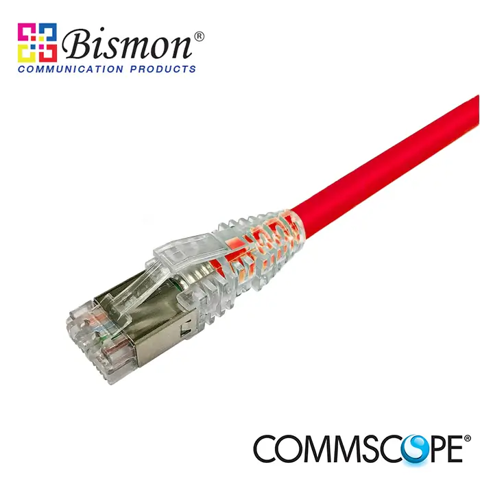 (Commscope)Patch Cord ,Cat.6A, S/FTP, Slim Line 4ft Red 1M.